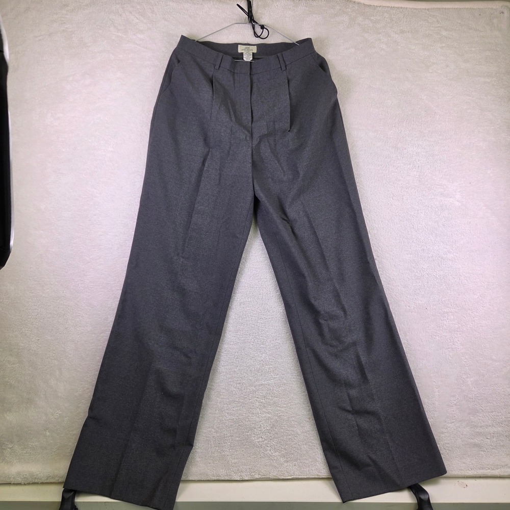 Brooks Brothers 346 Womens Gray Wool Blend Stretch Dress Pants Trousers Size 10